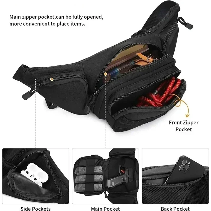Packs for Men Nylon Shoulder Hiking Tactical Multi-function Waist Pack Fanny Mobile Phone Bag Sports High-capacity Waist Bag