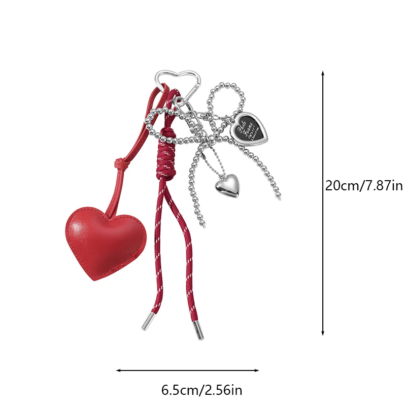 INS Bag Key Chain Korean Style Bow Phone Pendant Chain Heart Charm Strap Braided Rope Bag Hanging Decors Jewelry Gift Decoration