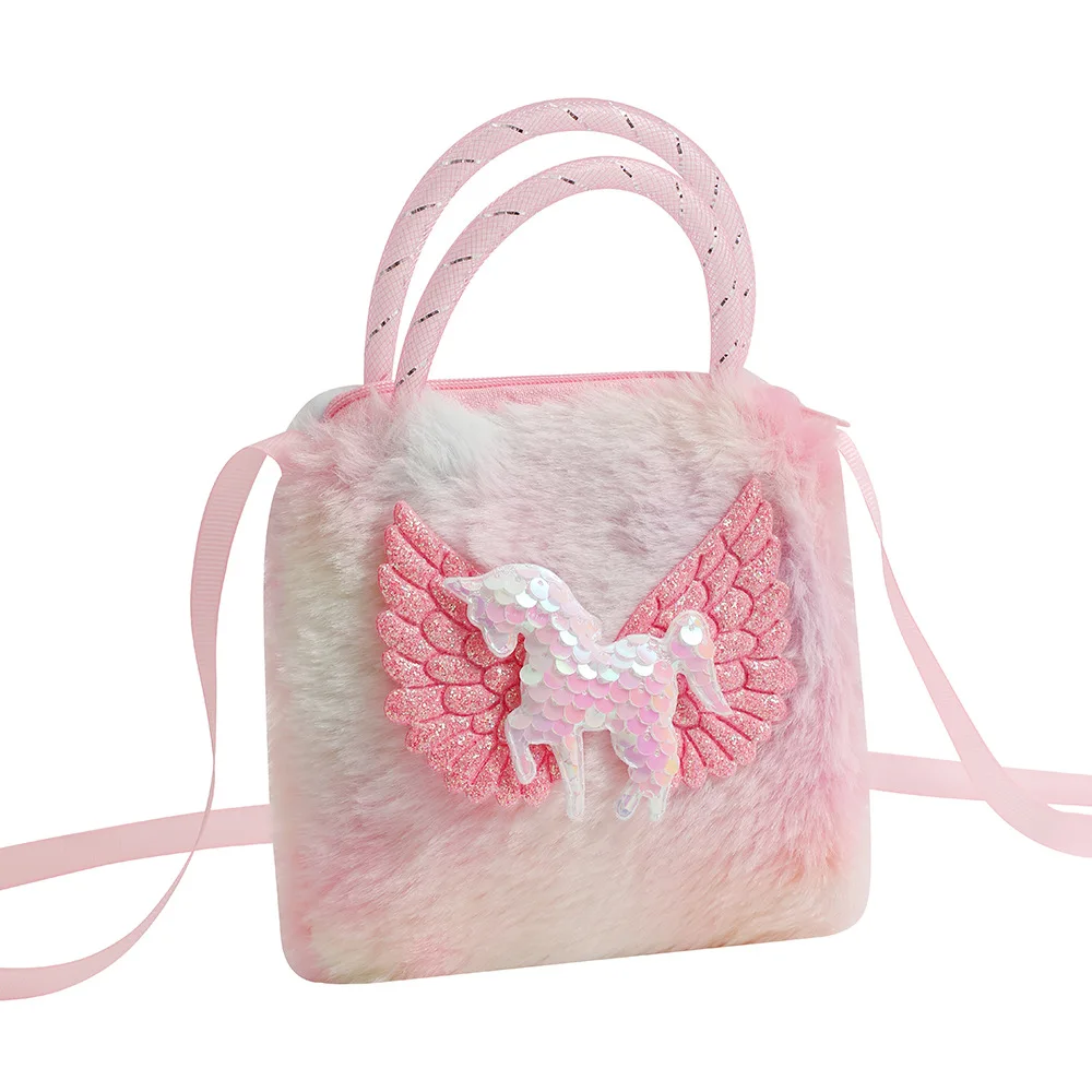 Cute Cartoon Mini Unicorn Handbags For Little Girls Ovely Wing Horse Kids Small Bag Storage Wallet Birthday Party Gifts