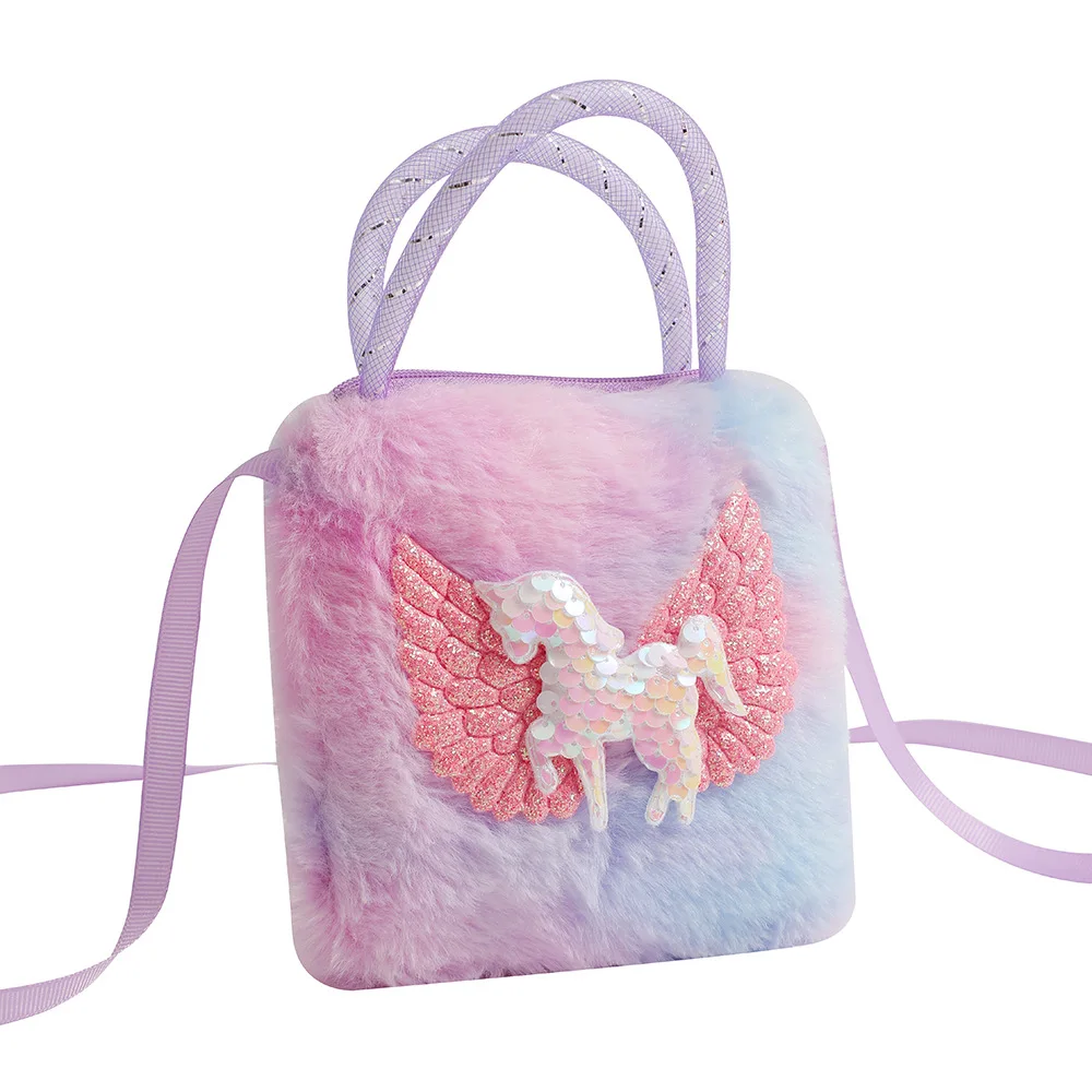 Cute Cartoon Mini Unicorn Handbags For Little Girls Ovely Wing Horse Kids Small Bag Storage Wallet Birthday Party Gifts