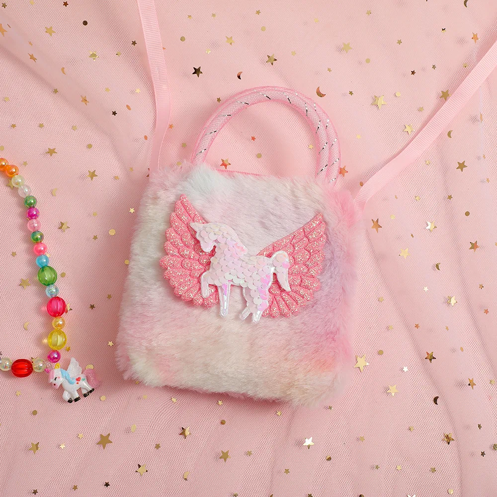 Cute Cartoon Mini Unicorn Handbags For Little Girls Ovely Wing Horse Kids Small Bag Storage Wallet Birthday Party Gifts