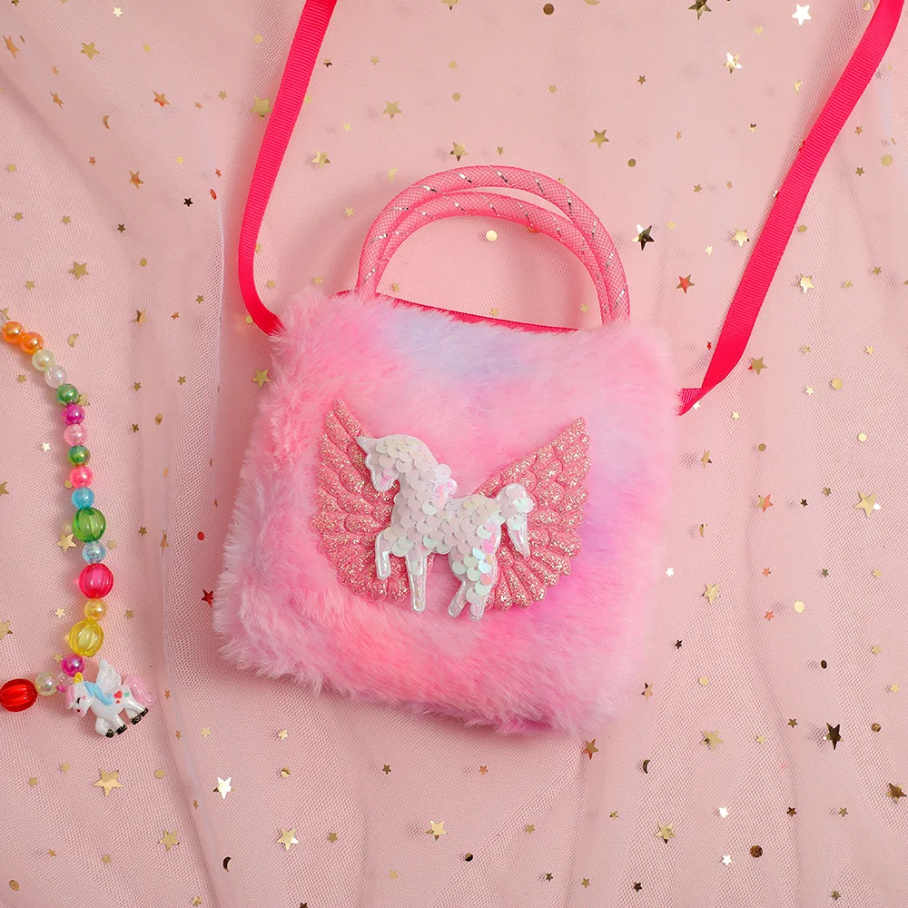Cute Cartoon Mini Unicorn Handbags For Little Girls Ovely Wing Horse Kids Small Bag Storage Wallet Birthday Party Gifts