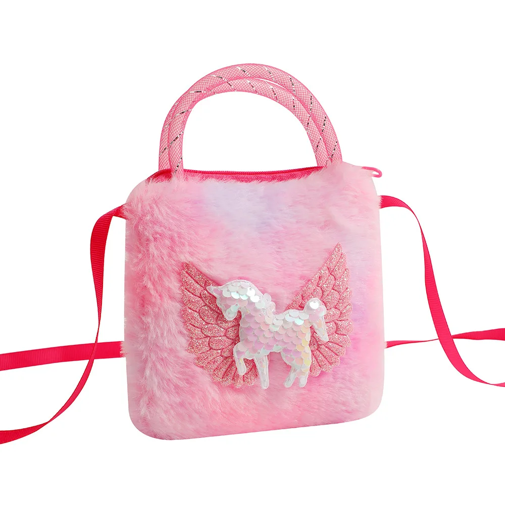 Cute Cartoon Mini Unicorn Handbags For Little Girls Ovely Wing Horse Kids Small Bag Storage Wallet Birthday Party Gifts