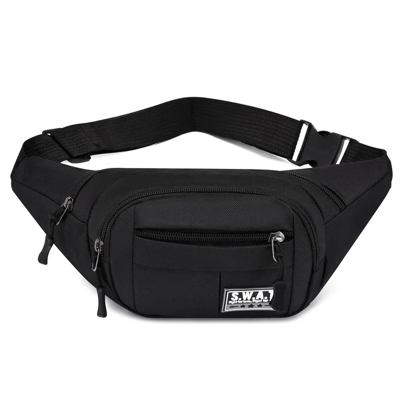 New Four Zipper Multi Layer Men's Waist Bag Outdoor Leisure Sports Women's Chest Bag Travel Mobile Wallet