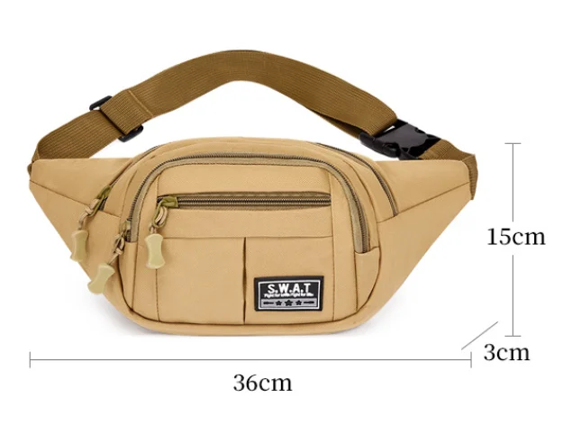 New Four Zipper Multi Layer Men's Waist Bag Outdoor Leisure Sports Women's Chest Bag Travel Mobile Wallet