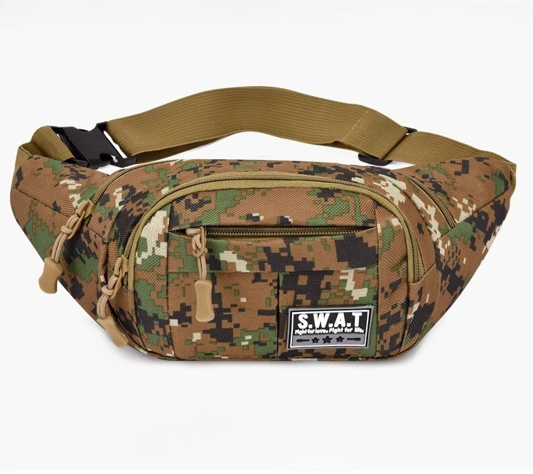 New Four Zipper Multi Layer Men's Waist Bag Outdoor Leisure Sports Women's Chest Bag Travel Mobile Wallet
