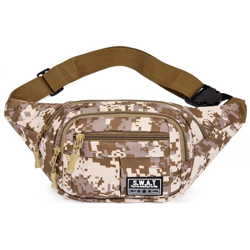 New Four Zipper Multi Layer Men's Waist Bag Outdoor Leisure Sports Women's Chest Bag Travel Mobile Wallet