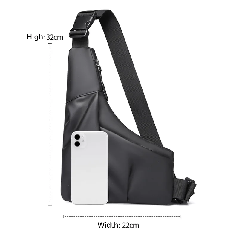 1pc Anti-Theft Triangle cross Bag with Adjustable Strap - Casual Chest Bag for Men,Ideal for Outdoor Activities,Commuting,Travel