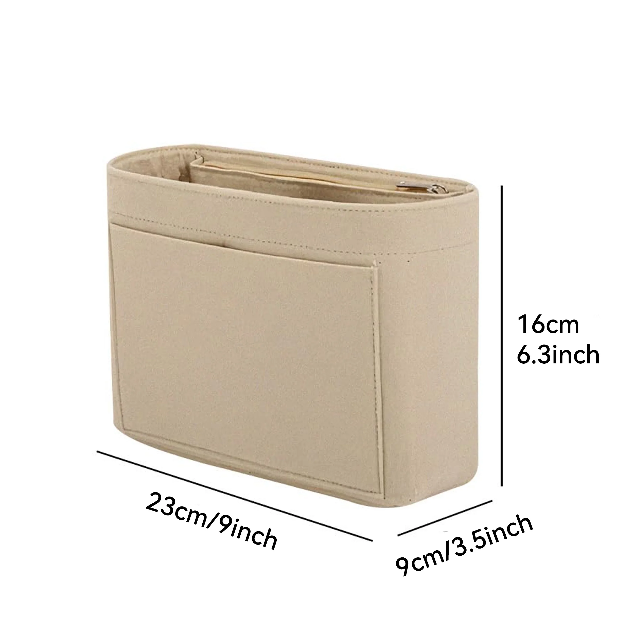 Felt Purse Organizer Insert with Multi Pockets, Bag-in-Bag Liner for Handbags & Backpacks, Travel Makeup Storage Bag