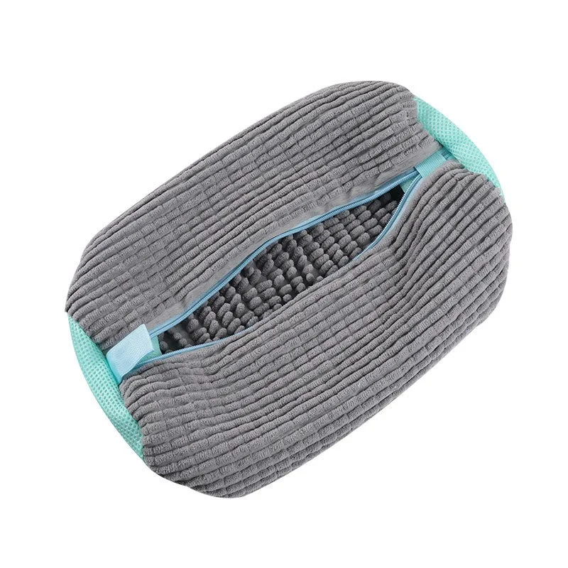 Fluffy Fiber 360 ° Surround Cleaning Shoe Washing Bag - Reusable Durable Machine-Washable Laundry Bag with Zipper Closure(1Pc)