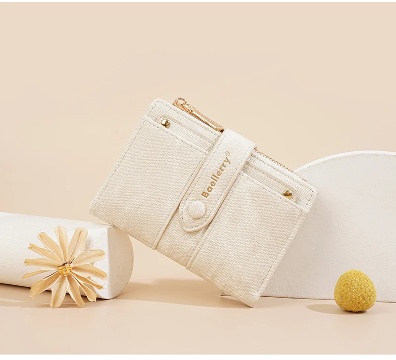 Baellerry New Fashion Women Short Wallets Zipper Coin Bags Top Quality Female Purse Coin Pocket Women's Detachable Card Clip