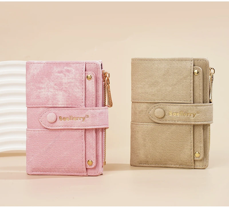 Baellerry New Fashion Women Short Wallets Zipper Coin Bags Top Quality Female Purse Coin Pocket Women's Detachable Card Clip
