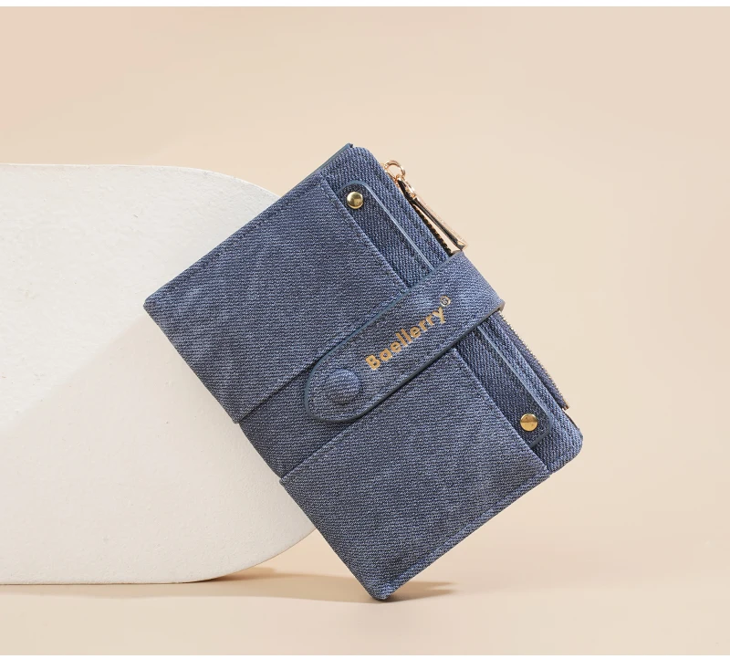 Baellerry New Fashion Women Short Wallets Zipper Coin Bags Top Quality Female Purse Coin Pocket Women's Detachable Card Clip
