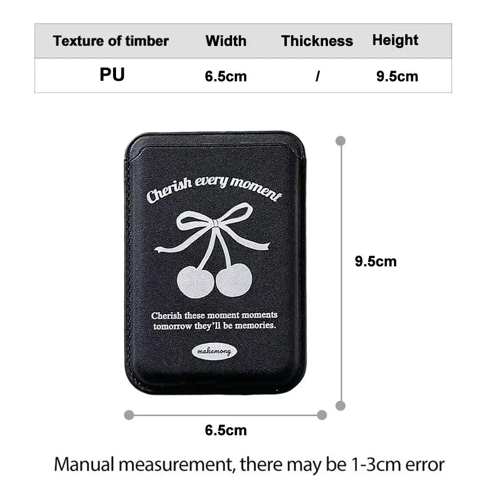 Korean Cute Bow MagSafe Wallet Magnetic Card Holder for iPhone 17 16 15 14 Pro Max PU Leather Pocket Phone Bag Accessory INS