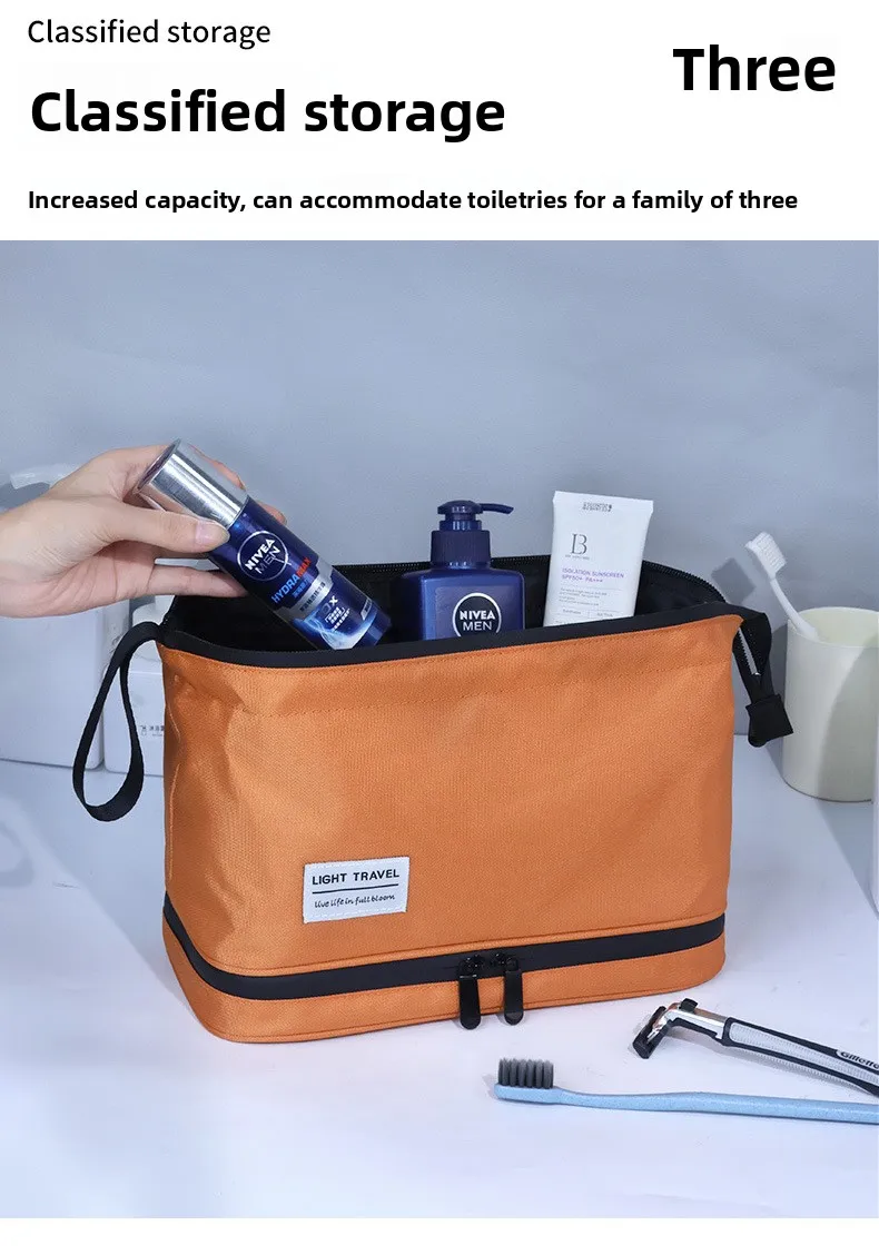Dry and Wet Separation Men's Toiletry Bag Business Trip Portable Cosmetics Storage Bag High Value Cosmetic Bag