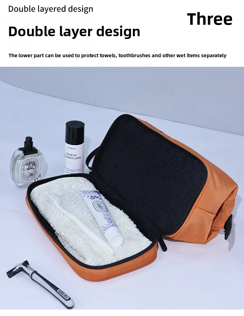 Dry and Wet Separation Men's Toiletry Bag Business Trip Portable Cosmetics Storage Bag High Value Cosmetic Bag