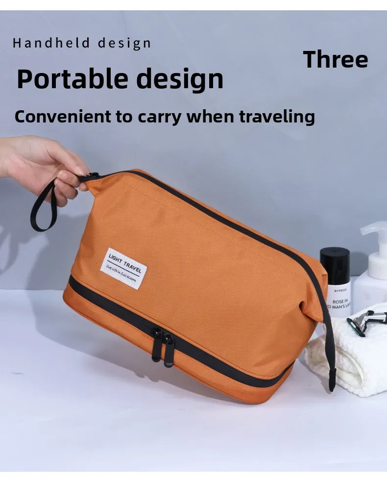 Dry and Wet Separation Men's Toiletry Bag Business Trip Portable Cosmetics Storage Bag High Value Cosmetic Bag