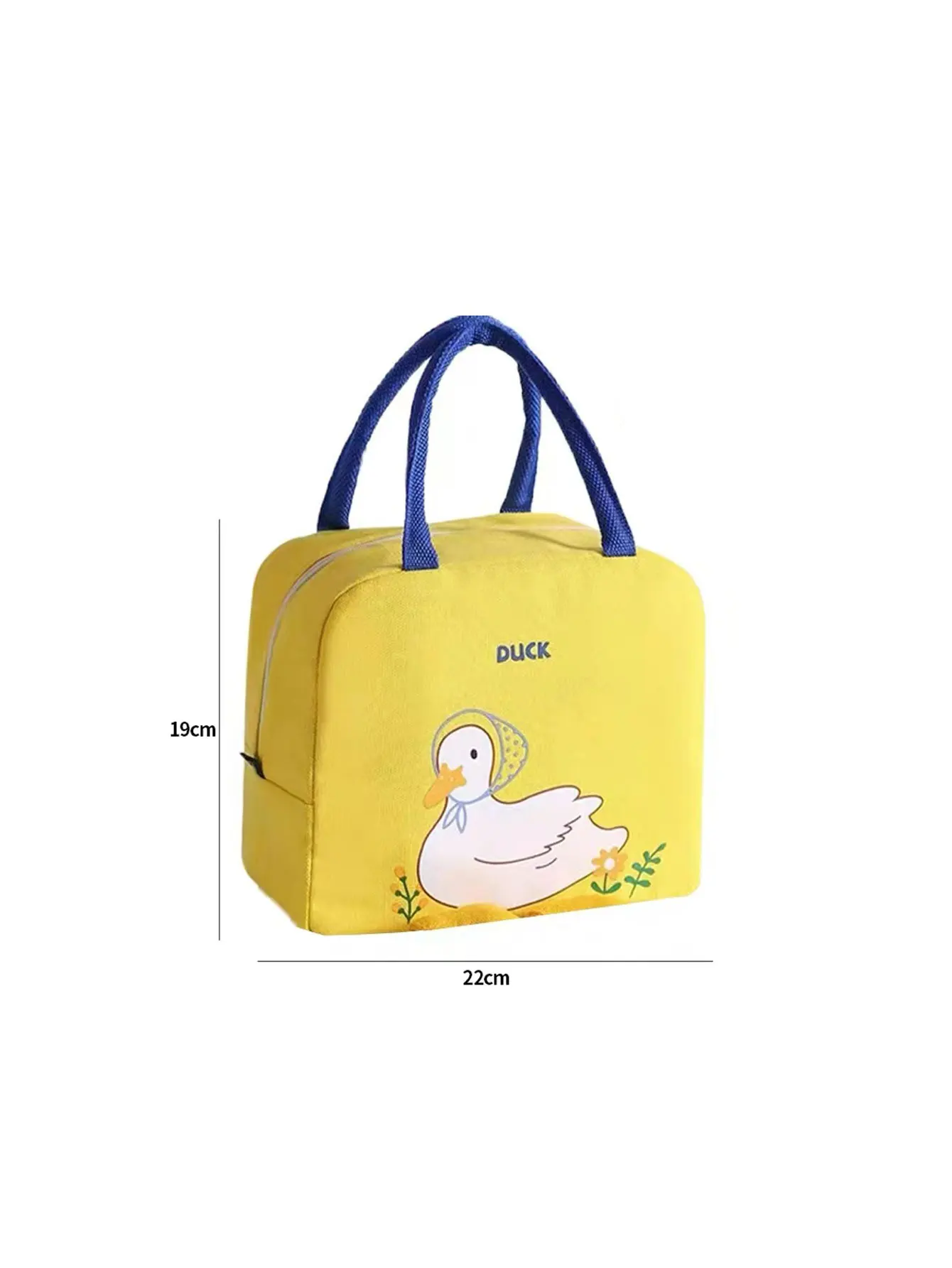Little Yellow Duck Lunch Box Bag, Insulated Lunch Bag, Portable Student Lunch Box, Aluminum Foil Layer, Thickened, Stain-Resistant Canvas Tote Bag, 1 Piece