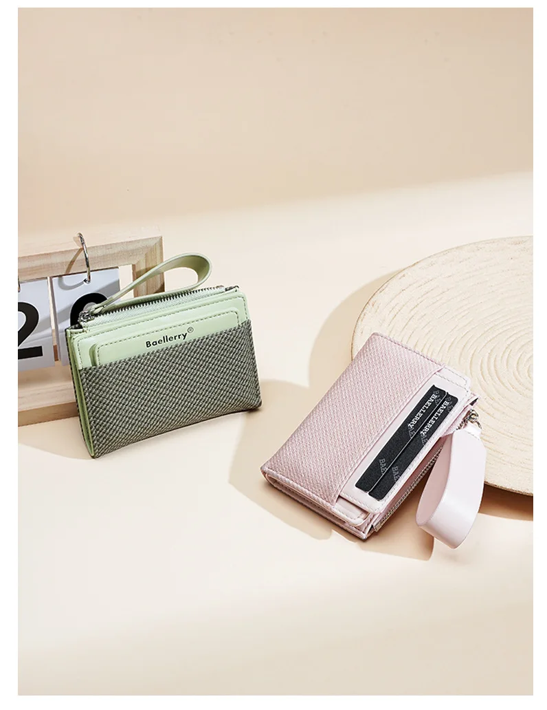 Baellerry Fashion Zipper Wallets Buckle Coin Purse Hand Women's Short Wallet Bifold Multi-slot Card Holder