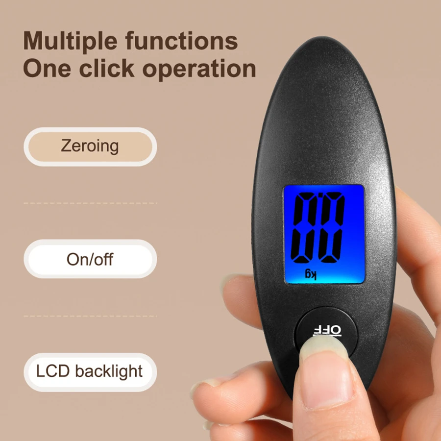 40kg/100g Portable Luggage Scale High Precision Travel Digital Hanging Scales With Webbing Belt LCD Digital Electronic Luggage