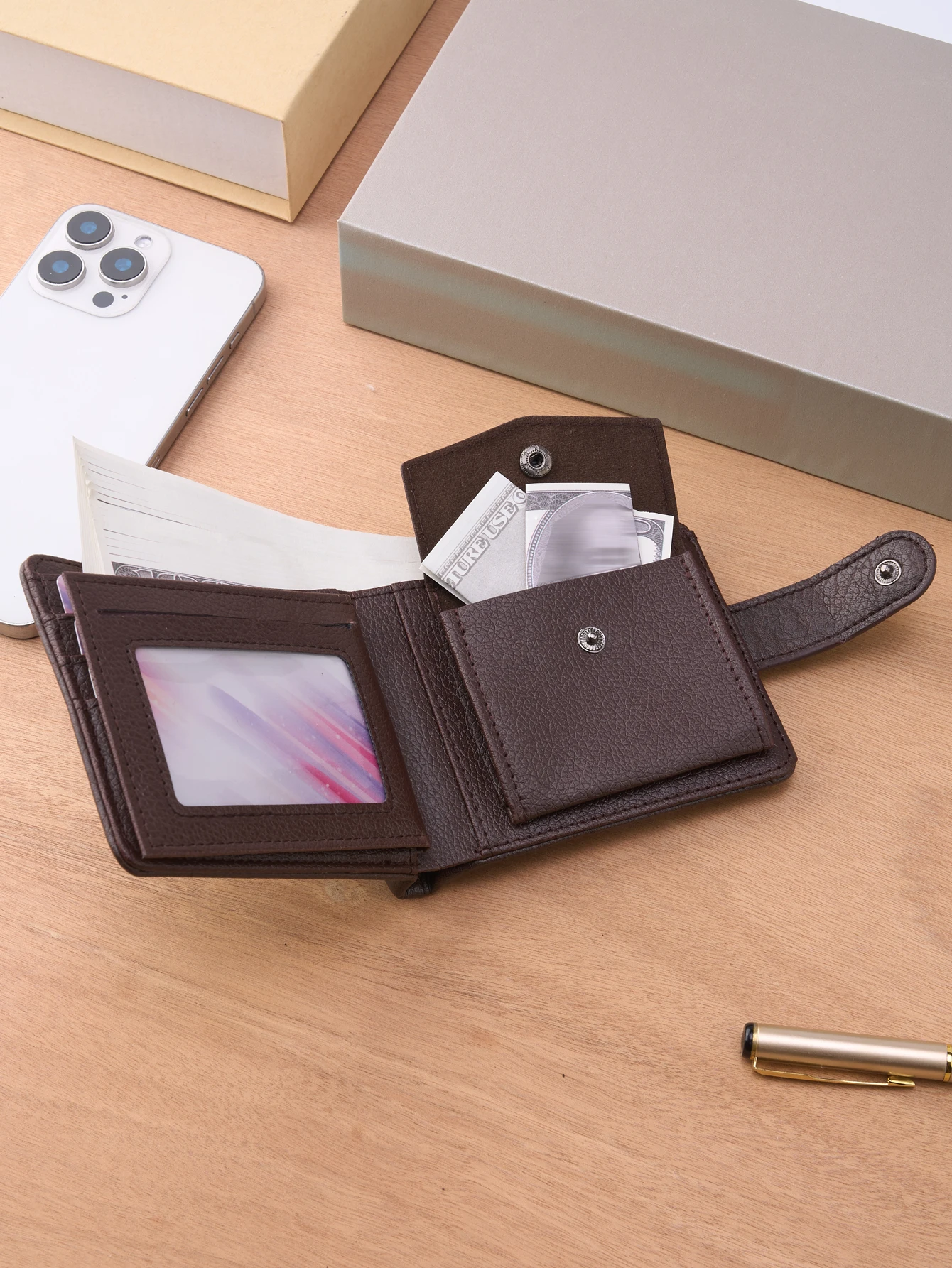 Men Wallets Leather Zipper Purse Man Slim Card Horders Quality Male Short Multi-card Wallet Coin Pocket Purse