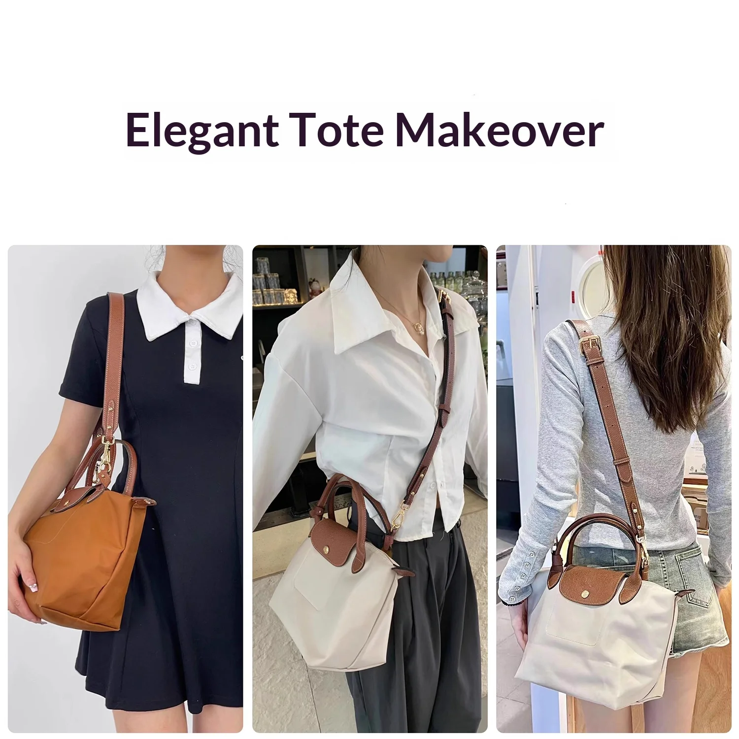 Leather Bag Shoulder Strap for Longchamp Terra Short Handle Small Bag Modification Without Punching Strap Bag Accessories
