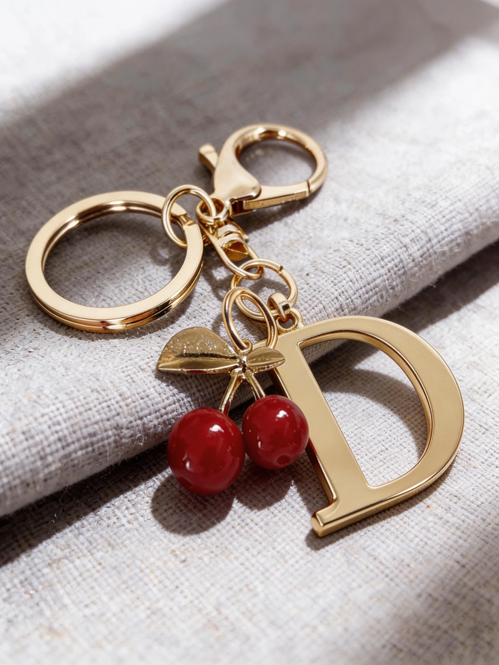 Premium Gold Elegant Letter Keychain, A-Z Alphabet 3D Pendant, Red Heart Accessory, Fashionable Silver Key Chain Ring, Bag/Backp