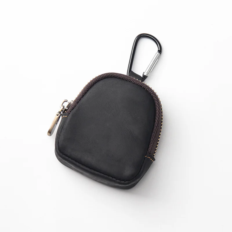 WERLLANDS PU Leather Carabiner Multi-Color Retro Mini Coin Purse Keychain Wallet