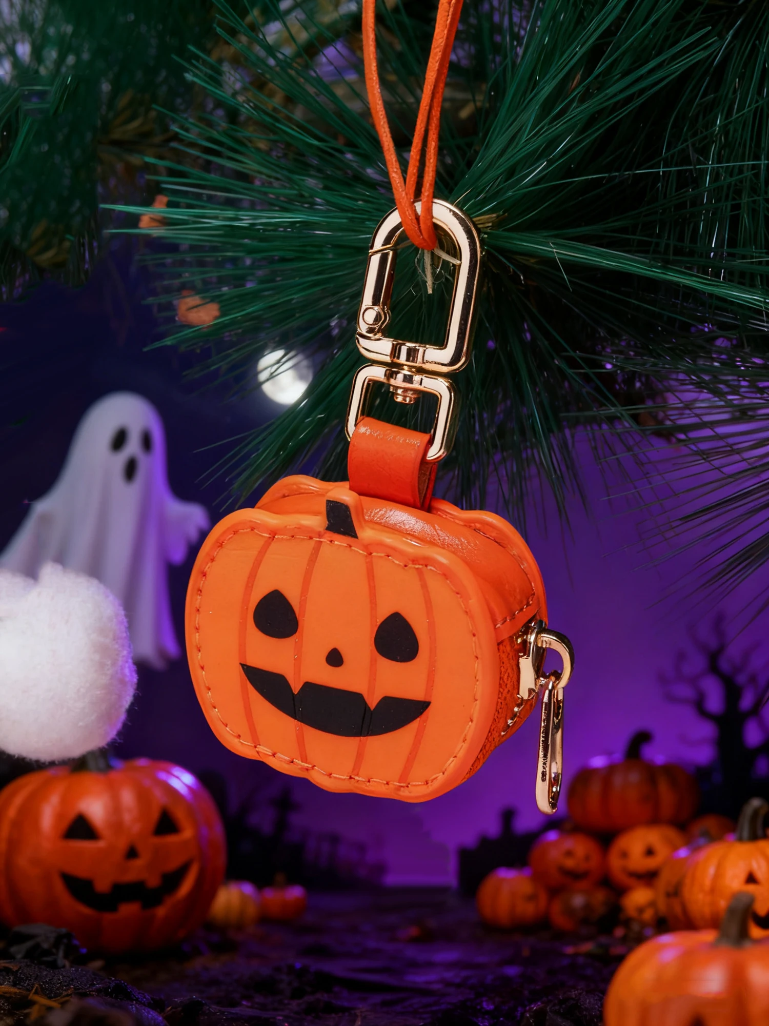 Halloween Coin Purse Key Chain 2025 New Money Pouch Cute Keychain Mini Pouch Wallet Little Pumpkin Wallet Halloween Gifts