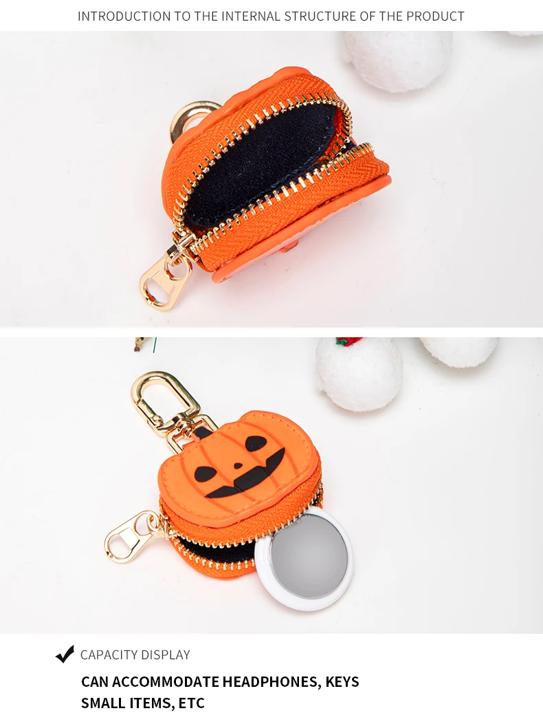 Halloween Coin Purse Key Chain 2025 New Money Pouch Cute Keychain Mini Pouch Wallet Little Pumpkin Wallet Halloween Gifts