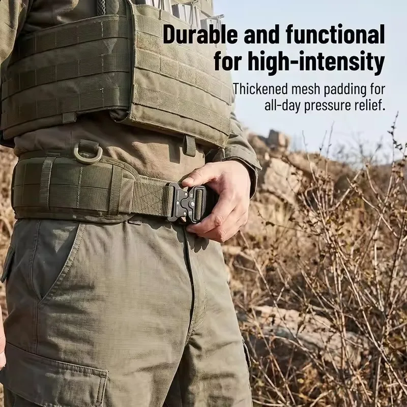 Tactical Belt Set Quick Release Metal Buckle Military Belt Adjustable Nylon Eva Padded Belt Set For Training Outdoor & Hunting 