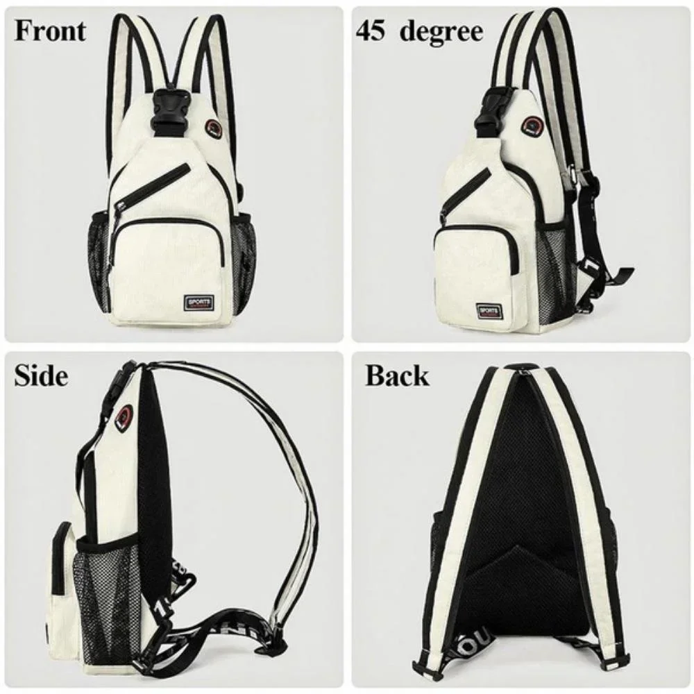 KISMIS Messenger Shoulder Multi-functional Men's and Women's Backpack Chest Bag Travel Backpack with Headphone Hole