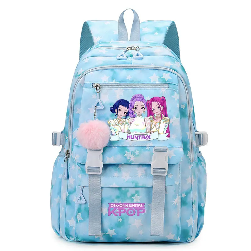 New KPop Demon Hunters Print Student Backpack Mochilas Large Capacity Teenagers Student Schoolbag Women's Travel Laptop Bagpack