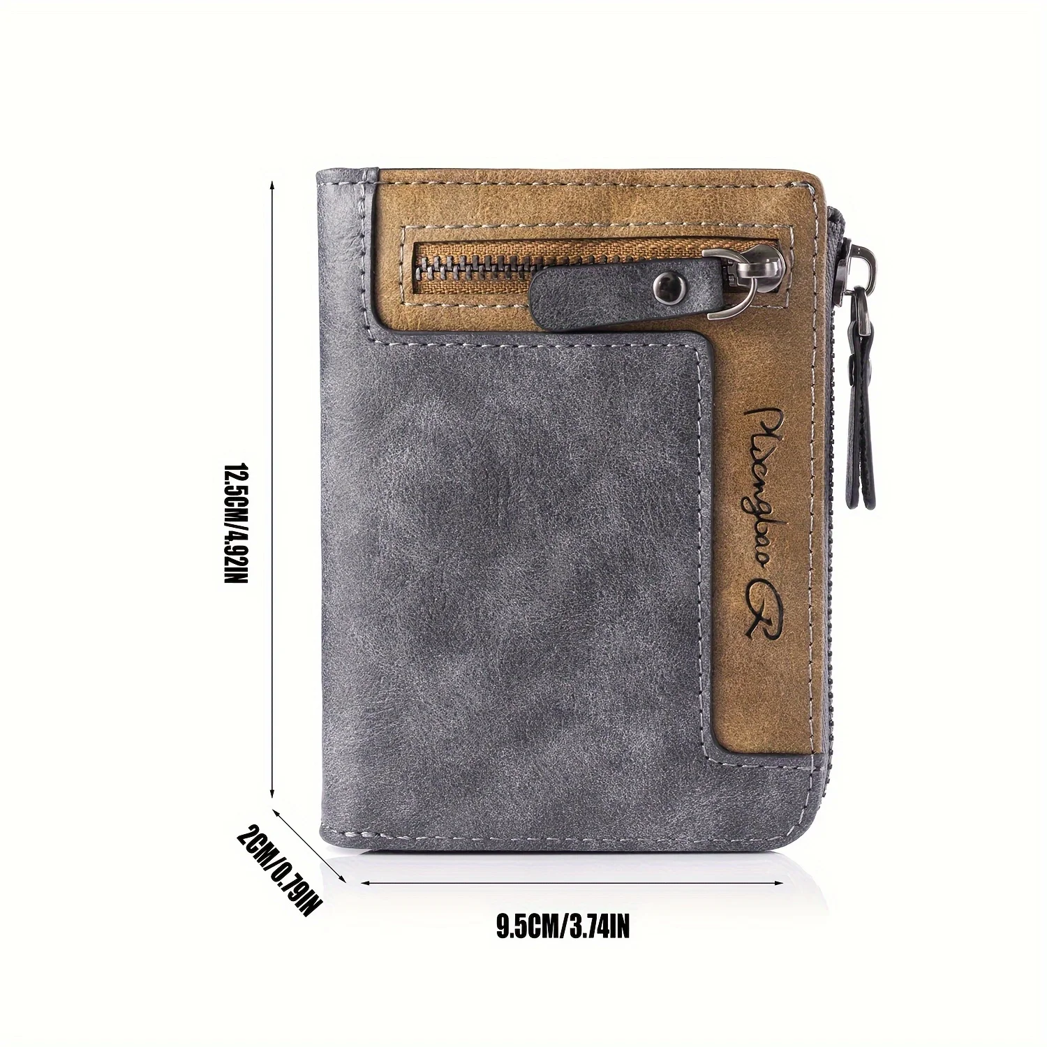Men's Retro Short Wallet Multifunctional Fashion Zipper PU Leather Coin Purse High Quality Credit Card Holder Ideal Gift For Men