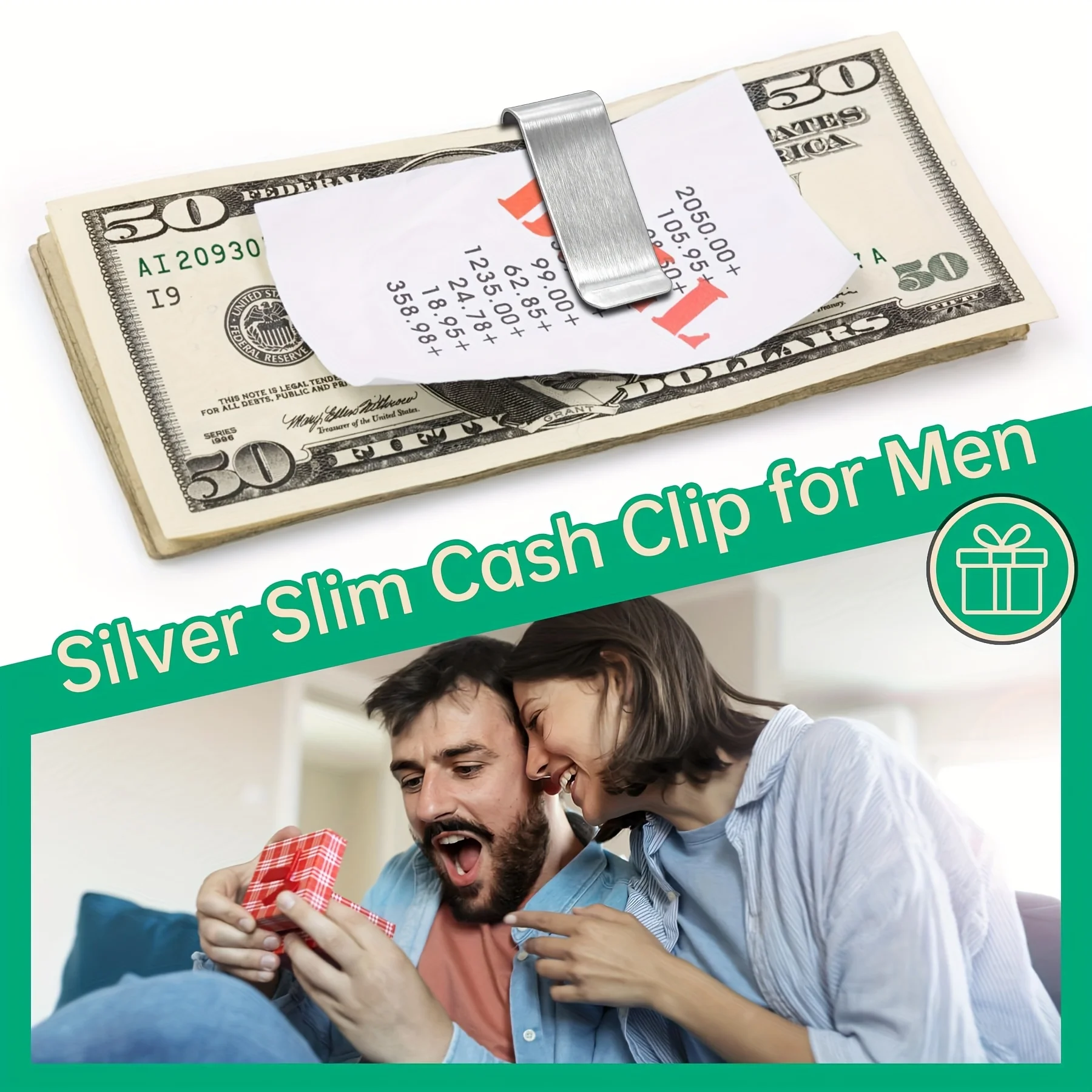 20PCS Stainless Steel Silver Slim Wallet for Men, Credit Card Holder, Metal Minimalist Pocket Cash Holder