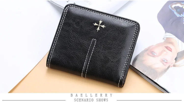 Baellerry New Short Women Wallets High Quality Slim Card Clips Zipper Female Coin Purses Photo Holder Mini Wallet For Girls
