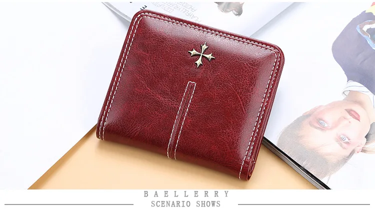 Baellerry New Short Women Wallets High Quality Slim Card Clips Zipper Female Coin Purses Photo Holder Mini Wallet For Girls