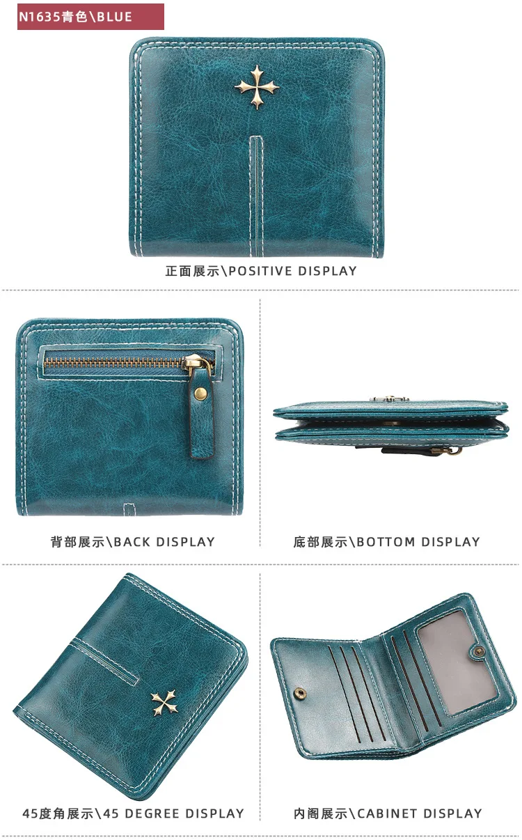 Baellerry New Short Women Wallets High Quality Slim Card Clips Zipper Female Coin Purses Photo Holder Mini Wallet For Girls