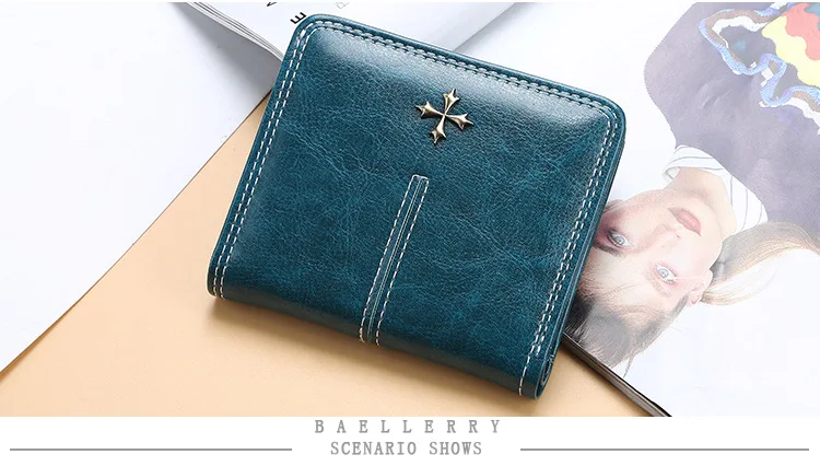 Baellerry New Short Women Wallets High Quality Slim Card Clips Zipper Female Coin Purses Photo Holder Mini Wallet For Girls