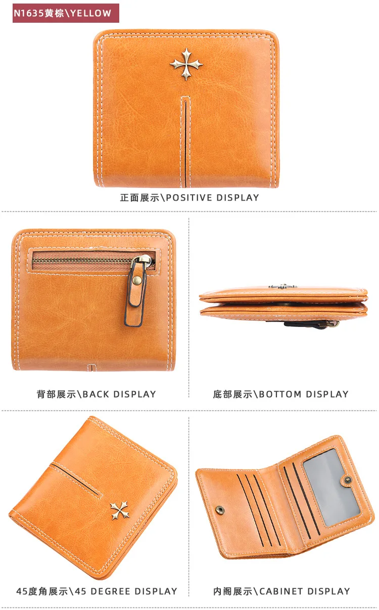 Baellerry New Short Women Wallets High Quality Slim Card Clips Zipper Female Coin Purses Photo Holder Mini Wallet For Girls