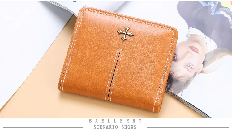 Baellerry New Short Women Wallets High Quality Slim Card Clips Zipper Female Coin Purses Photo Holder Mini Wallet For Girls