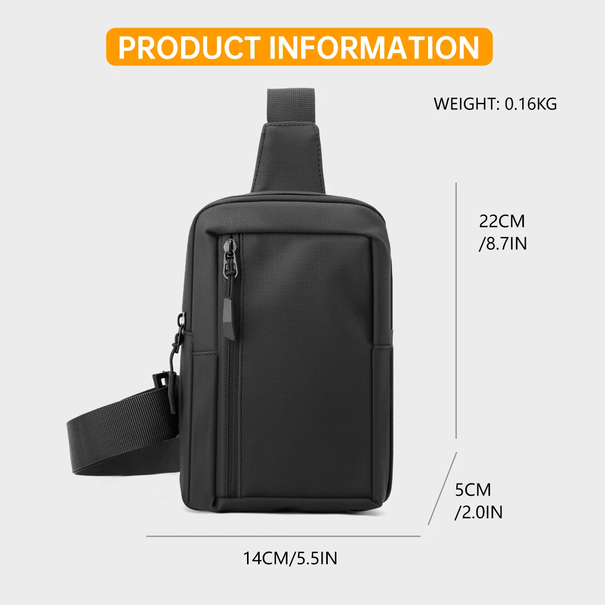 Men's Business Crossbody Bag 2026 New Model Chest Bag Men's Shoulder Bag Men's Small Crossbody Bag Waterproof Outdoor Backpack Hiking Phone Bag