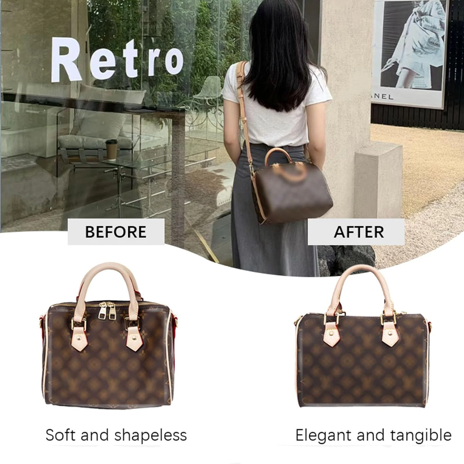 Detachable Felt Purse Insert Organizer for Luxury Handbag Speedy 25 30 35 Makeup Bag Shaper Liner Travel Inner Pouch