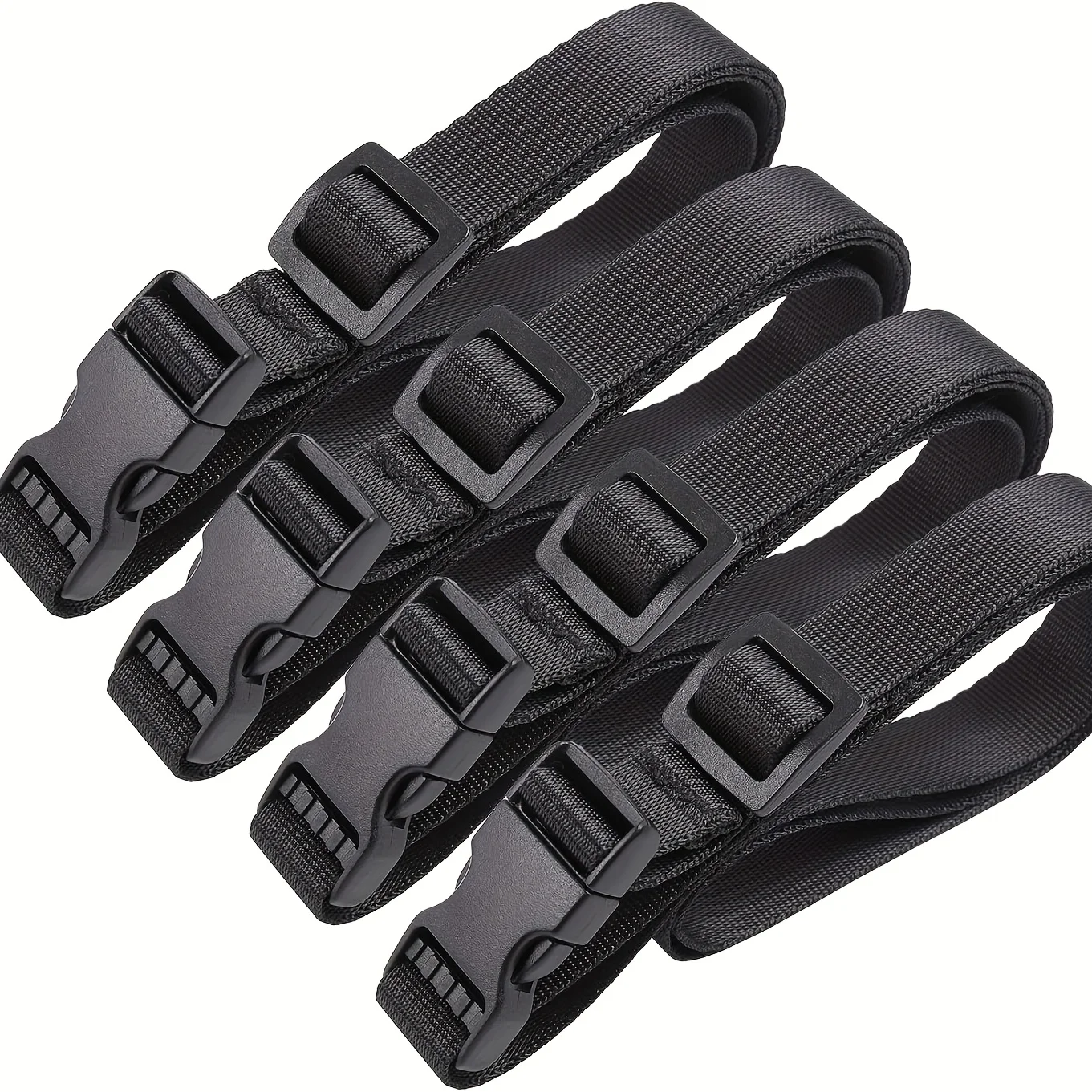 4pcs Adjustable Luggage Straps, Reusable Nylon Fasteners for Suitcase, Travel Packing, Bike Rack, Tent, Backpack, Cargo Securing