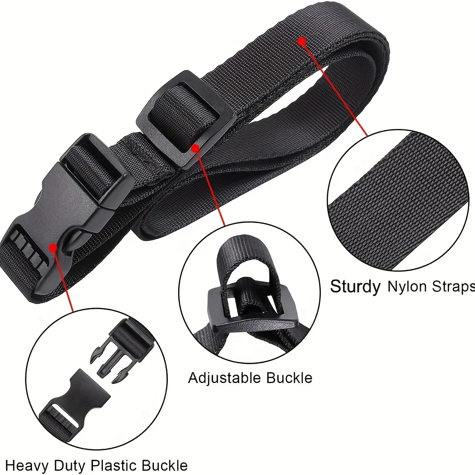 4pcs Adjustable Luggage Straps, Reusable Nylon Fasteners for Suitcase, Travel Packing, Bike Rack, Tent, Backpack, Cargo Securing