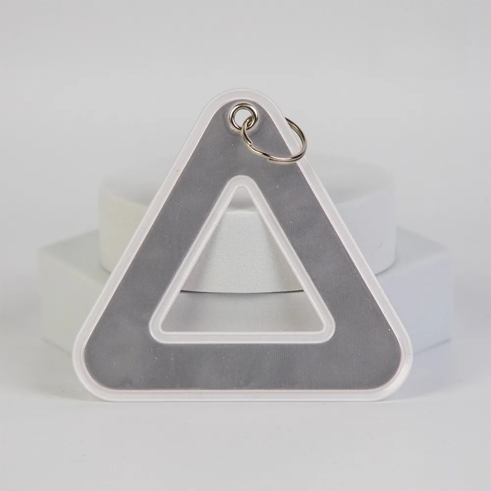 Reflective Pendant for School Bags, Triangle Safety Reflector, Student Safety Hanging Tag for Night Walking and Cycling