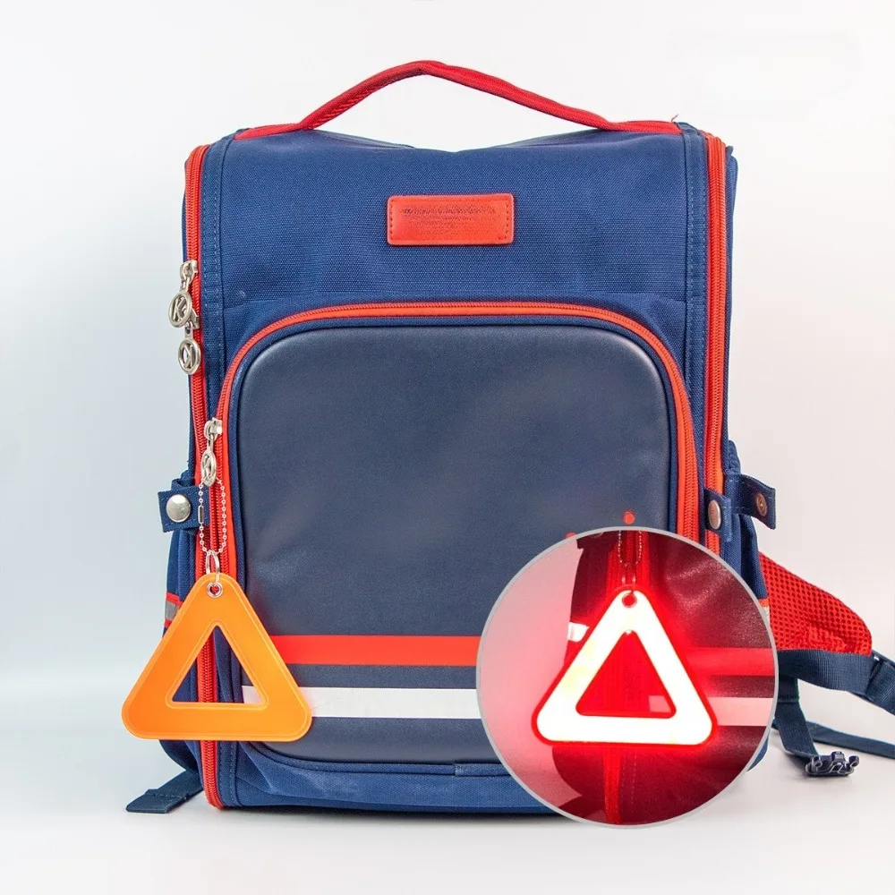 Reflective Pendant for School Bags, Triangle Safety Reflector, Student Safety Hanging Tag for Night Walking and Cycling