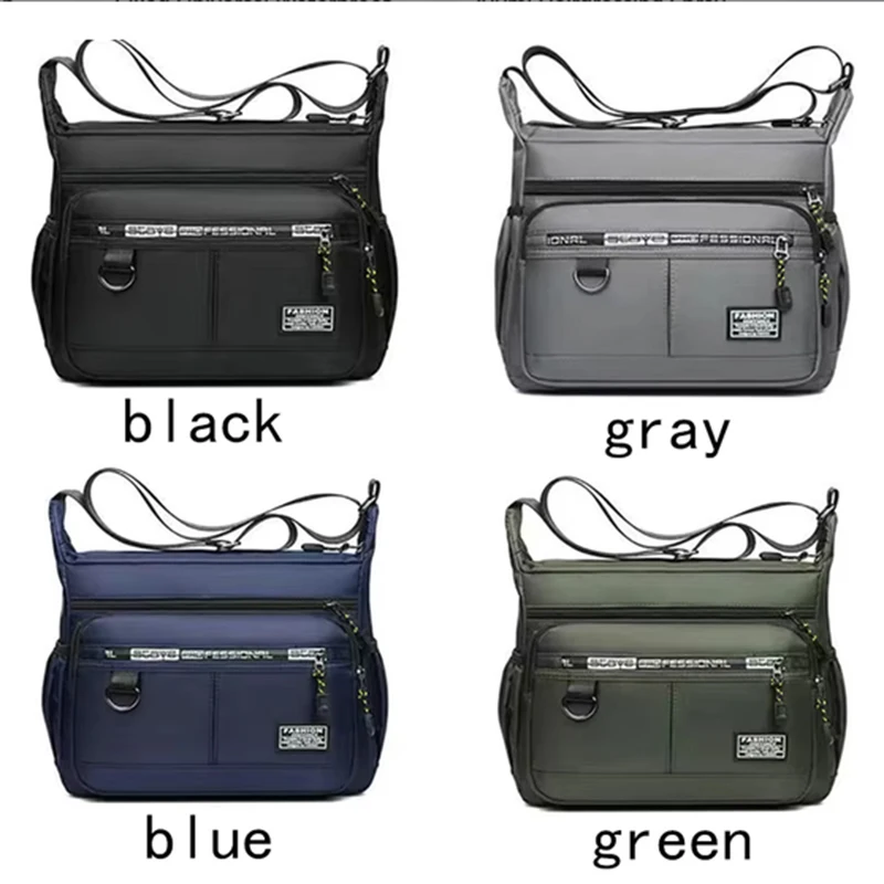 Men's Cross-Body Bag with Multi-Layered Pockets, Adjustable Shoulder Strap, Business Single-Shoulder Bag