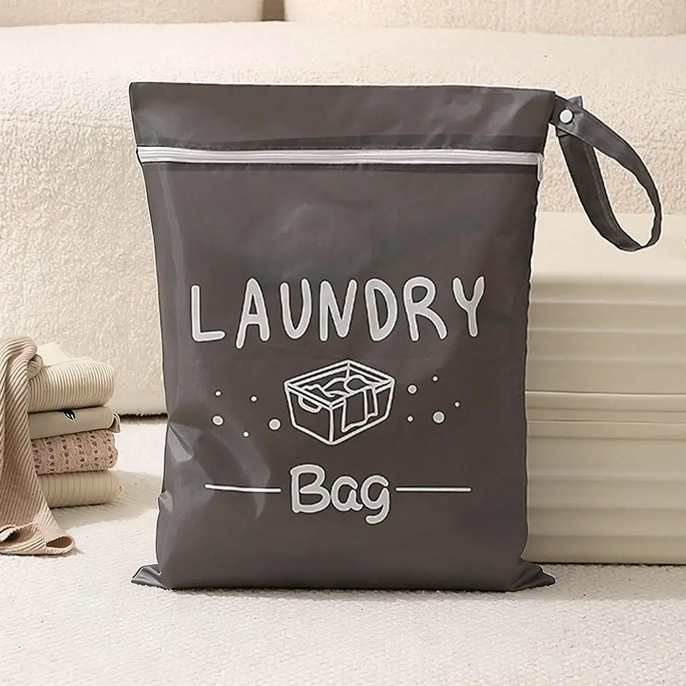 4 Colors Waterproof Travel Laundry Bag Wet Dry Organizer Pouch with Zipper Hanging Strap Portable Storage Bag