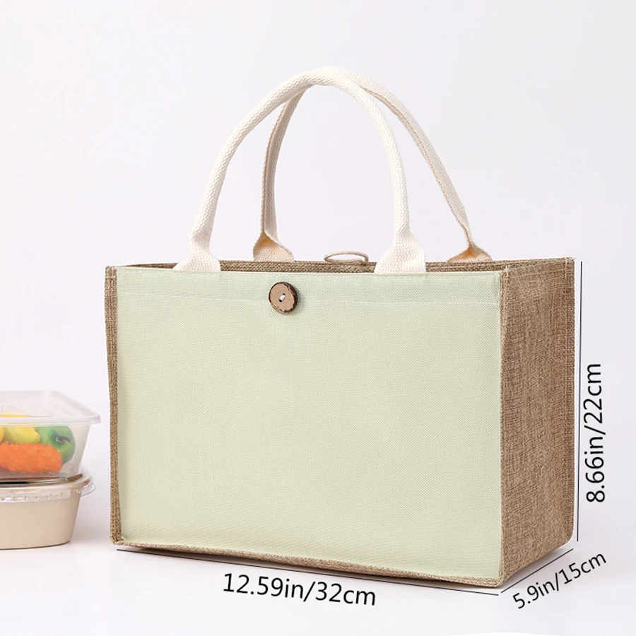 Laminating blank canvas bag DIY painting hand carry faux burlap bag solid color large capacity ladies handheld shopping bag